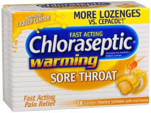 Chloraseptic warming sore throat lozenges Honey Lemon - 18 ct (678112101894)