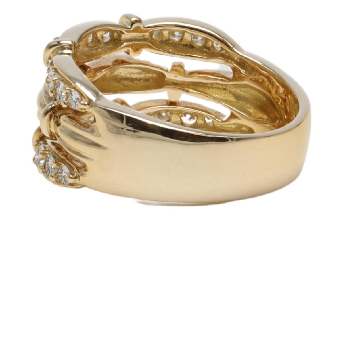 Tiffany & Co. 1992 3 Row Band 18k Yellow Gold and Diamonds