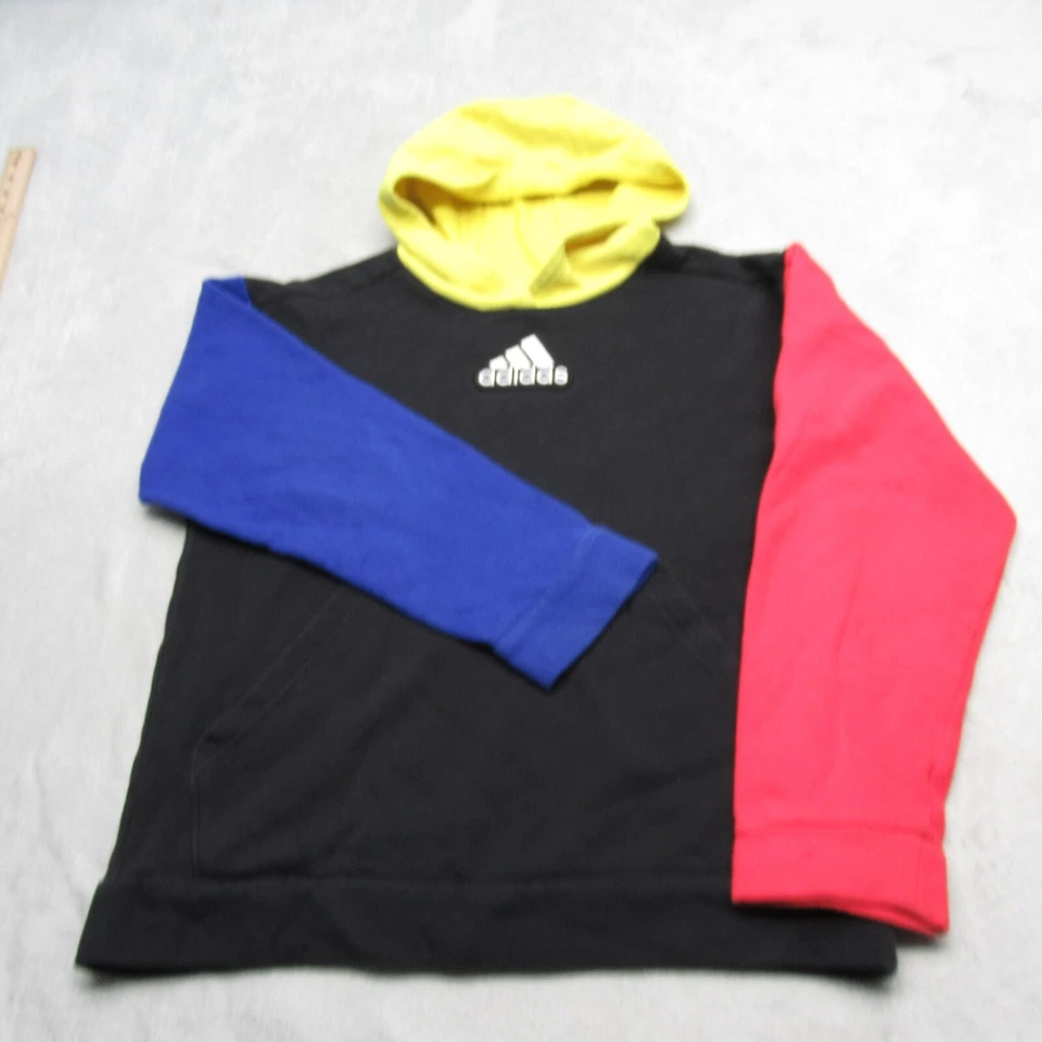 Adidas Sudadera con Capucha Juvenil XL Multicolor Bloques de Color Estilo Libre Pullover Sudadera Foto 2 de 4