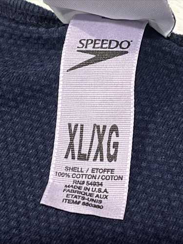 Rare Vintage Speedo Muscle Shirt Blue Men XL Embroidered Spell Out Swimmer Tank - Picture 7 of 17