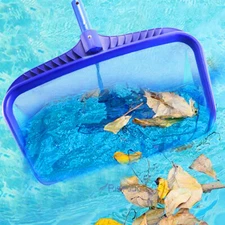 Swimming Pool Leaf Rake Skimmer Net - Heavy Duty Debris Cleaning Scoop Mesh Bag