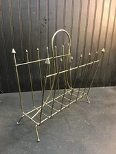 Vintage Atomic Brass Midcentury Magazine Rack Retro Dutch Furniture Design