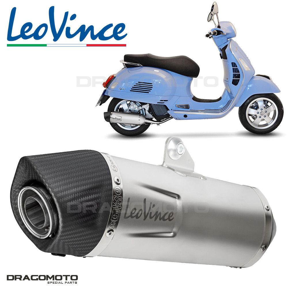 Echappement Leovince Nero Racing Vespa GTS 125 2017 en acier inox carbone