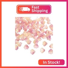 PATIKIL Glass Trumpet Flower Beads, 200 Pcs Gradient Flower Bead Charm for Jewel