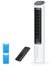 Dreo Evaporative Air Cooler, 40” Standing Bladeless Standard, White and Black