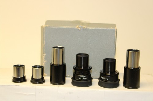 Nikon Japan Lot Of 6 Microscope Eyepieces Components Lenses