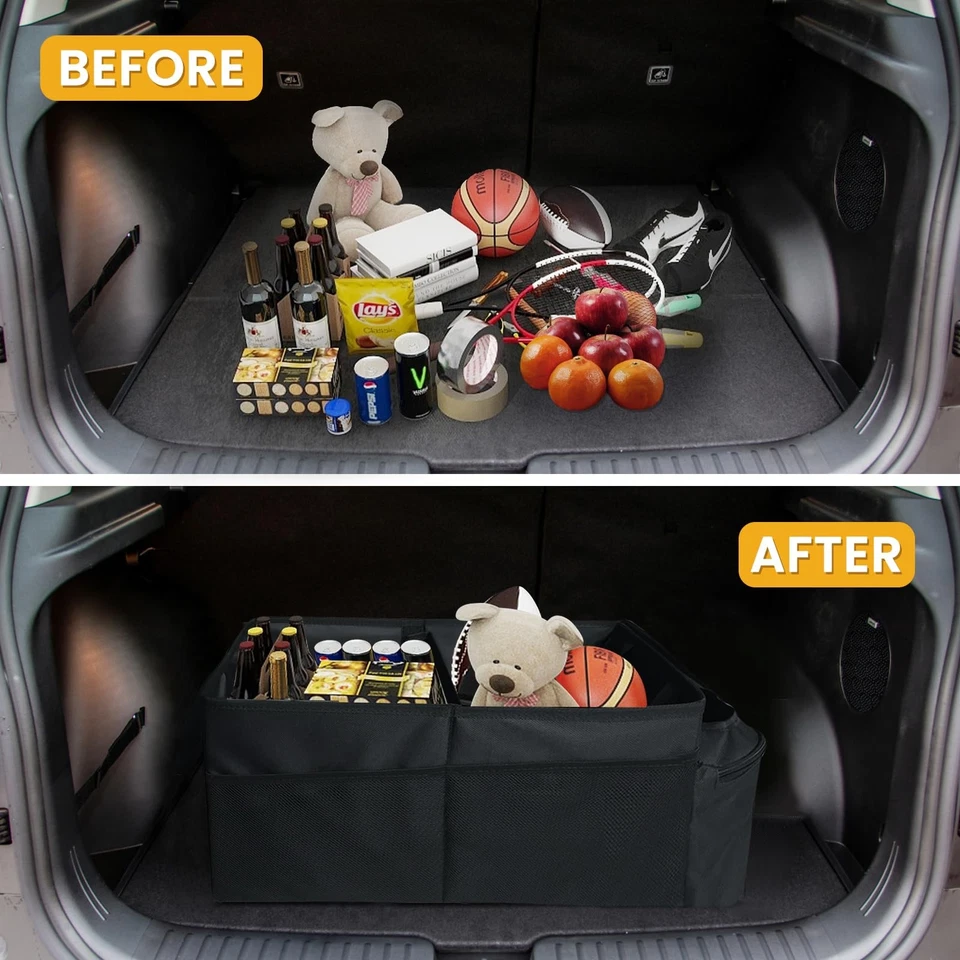 Auto Organizer für Kinder mit Getränkehalter für Beifahrersitz Autositz, Schwarz - Bild 4 von 4