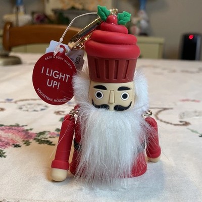 Bath & Body Works CHRISTMAS CUPCAKE NUTCRACKER POCKET Bac Gel HOLDER CLIP Lights