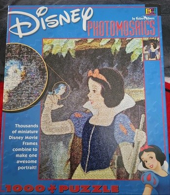 Disney Photomosaics Snow White 1000 Pc Jigsaw Puzzle Silvers  Preowned AS IS