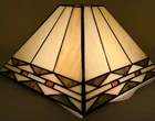 VTG Tiffany-Style Mission Design Stained Glass Lamp Shade Square/Pyramid 10.5”