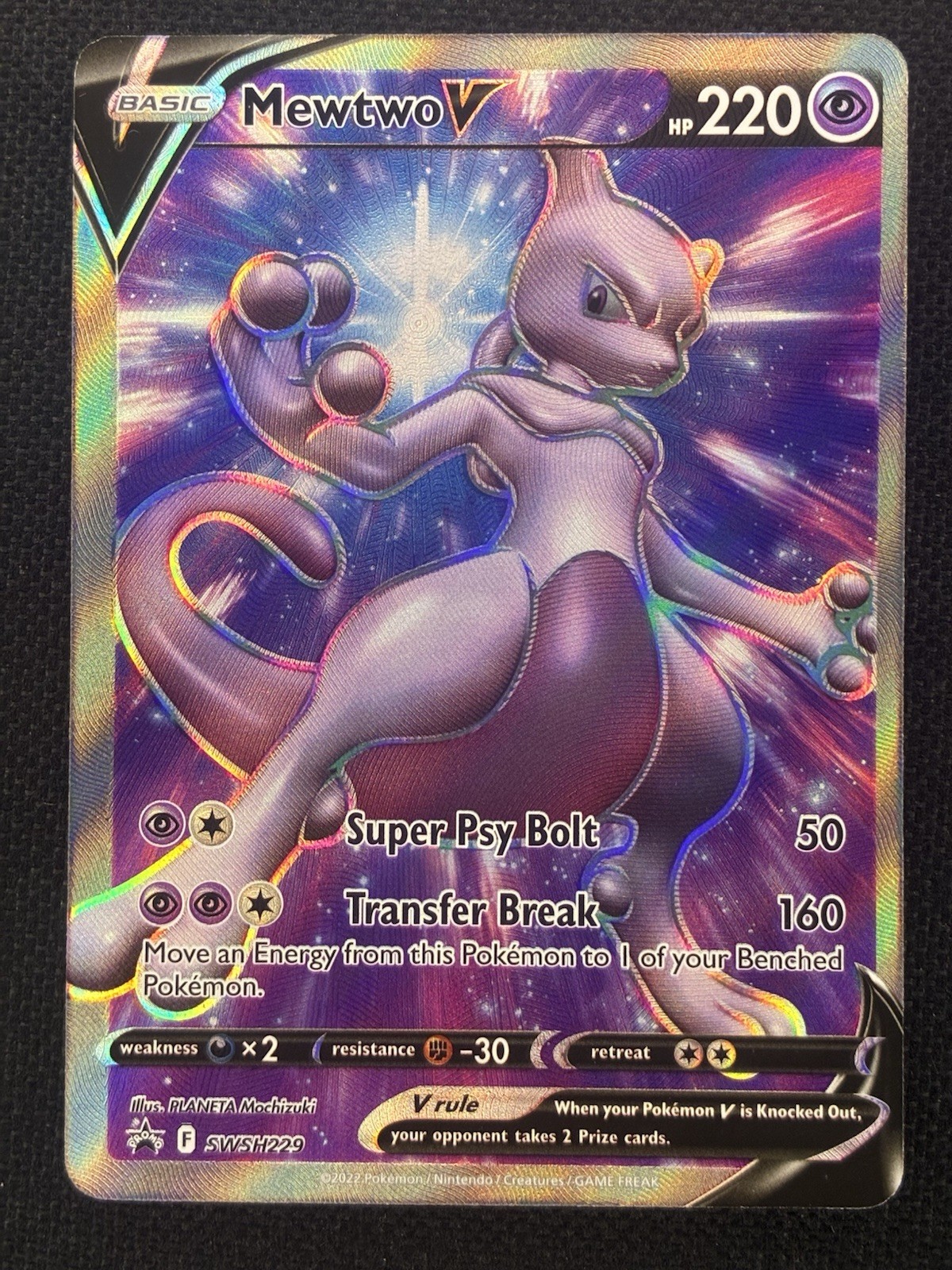 Pokemon TCG - Mewtwo V SWSH229 Black Star Promo Sword & Shield Promos NM