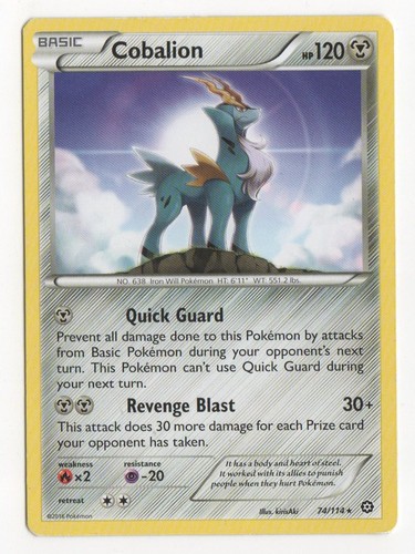 2016 XY: Steam Siege Cobalion #74/114 Rare Holo
