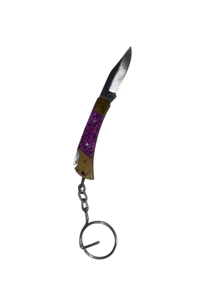 Rough Ryder Sparkle Pocket Knife Stainless Steel Blade Purple Acrylic Handle - Image 4 of 4