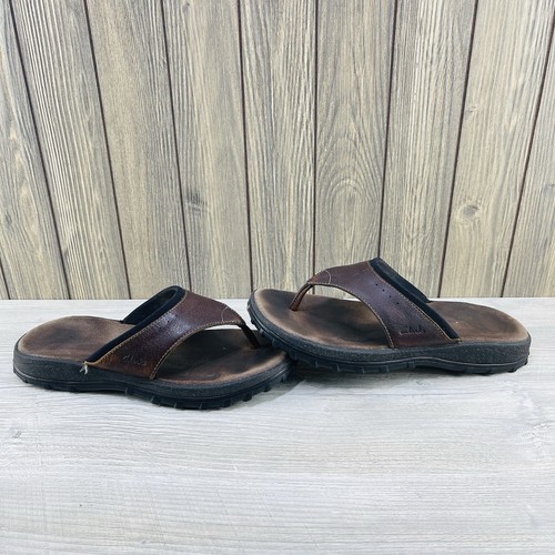 Sandalias chanclas Clarks de cuero para hombre marrón talla 11 M - Imagen 7 de 13