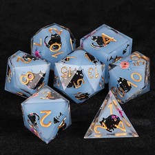 Blue DND Dice Set 7Pcs Polyhedral Die Dungeons and Dragons D&D RPG Game