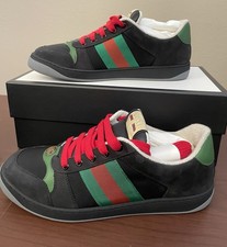 NIB Gucci Men  s Black Suede Screener Sneaker Size 10