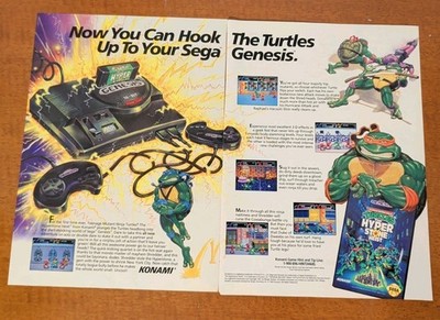 TMNT The Hyper Stone Heist - Sega Genesis - 2 page Video Game Print Ad  -  1992