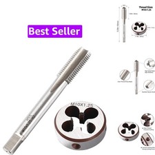 M10 x 1.25 Metric Thread Tap and Die Set, M10 x 1.25mm High-speed Steel Machi...