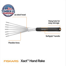 Fiskars Xact Hand Rake, Ergonomic Handle for Heavy Duty Gardening - Image 3