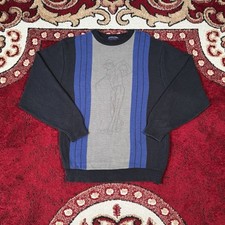 Vintage 90s Sutter & Grant Golf Knit Color Block Sweater Size M Made in USA