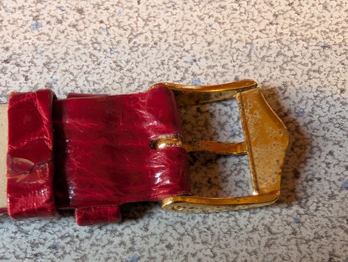 NOS HIRSCH VNTG CLASSIC CERTIFIED CROCODILE 18mm OPEN END RED WATCH BAND - Picture 8 of 11