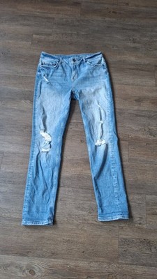 Noisy May Jeans Gr. 29 32 blau used Look Cut out Löcher Fransen Sommer 