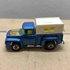 Vintage Hot Wheels 56 Hi Tail Hauler Blue Truck with Top and Bikes 1973 Extras