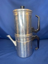 Caffettiera vintage Romanelli napoletana gocciolante alluminio 4 tazze piano cottura 5 pezzi