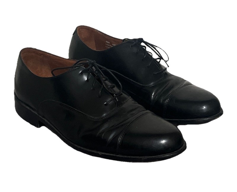 BOSTONIAN CLASSIC 10m BLACK MENS DRESS SHOES LACE UP EXCELLENT !!