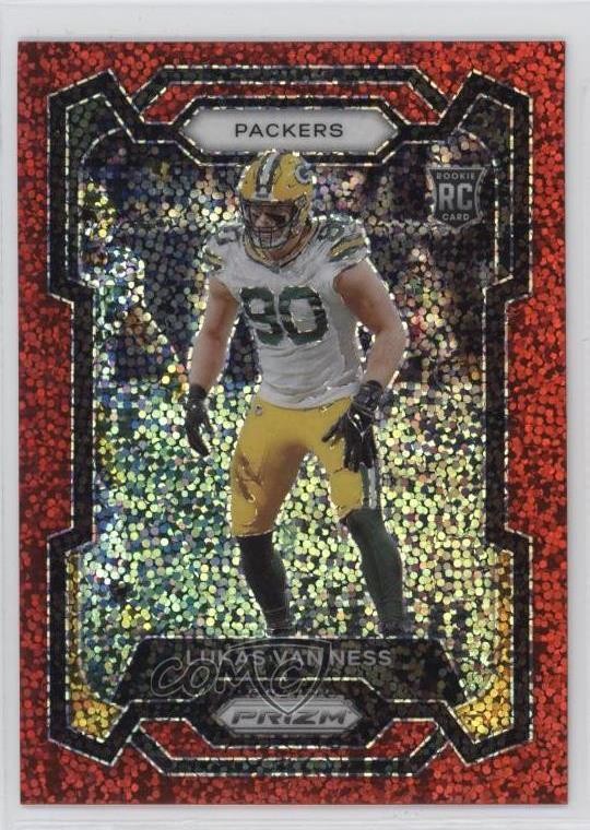 2023 Panini Prizm Rookies Red Sparkle Prizm Lukas Van Ness #336 Rookie RC 15ej