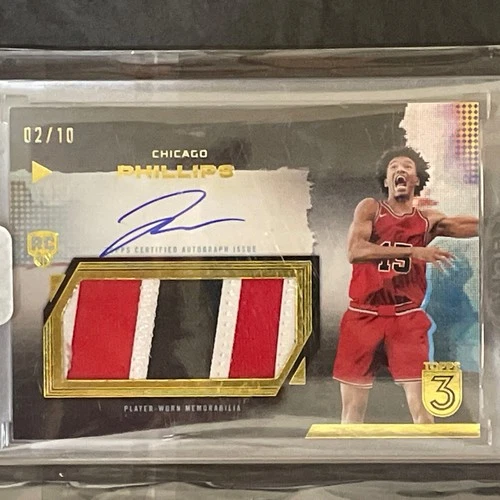 (4) 2024 Topps 3 Julian Phillips On Card Auto /10 Game Worn Rookie Patch SSP RC