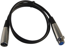 XLR 3 Pin Male/Female Microphone Cable 28 AWG 3 Ft 