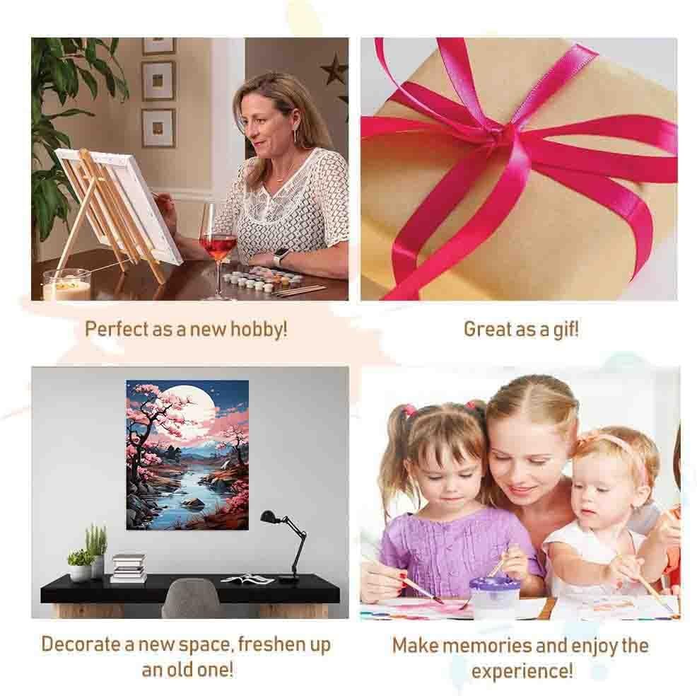 Scenery Paint by Numbers Kit for Adults Beginner,Moon Paint by Number Kit 16x20 