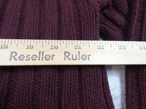 J Crew Sweater Men XL Maroon Ribbed Vintage Mock Neck Wool Pullover Jumper - Picture 7 of 10