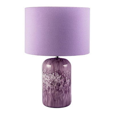 Moderne Lavendel Flieder Marmor Tropf Schneeflocke Glas Lampe mit Schirm von Happy Ho...