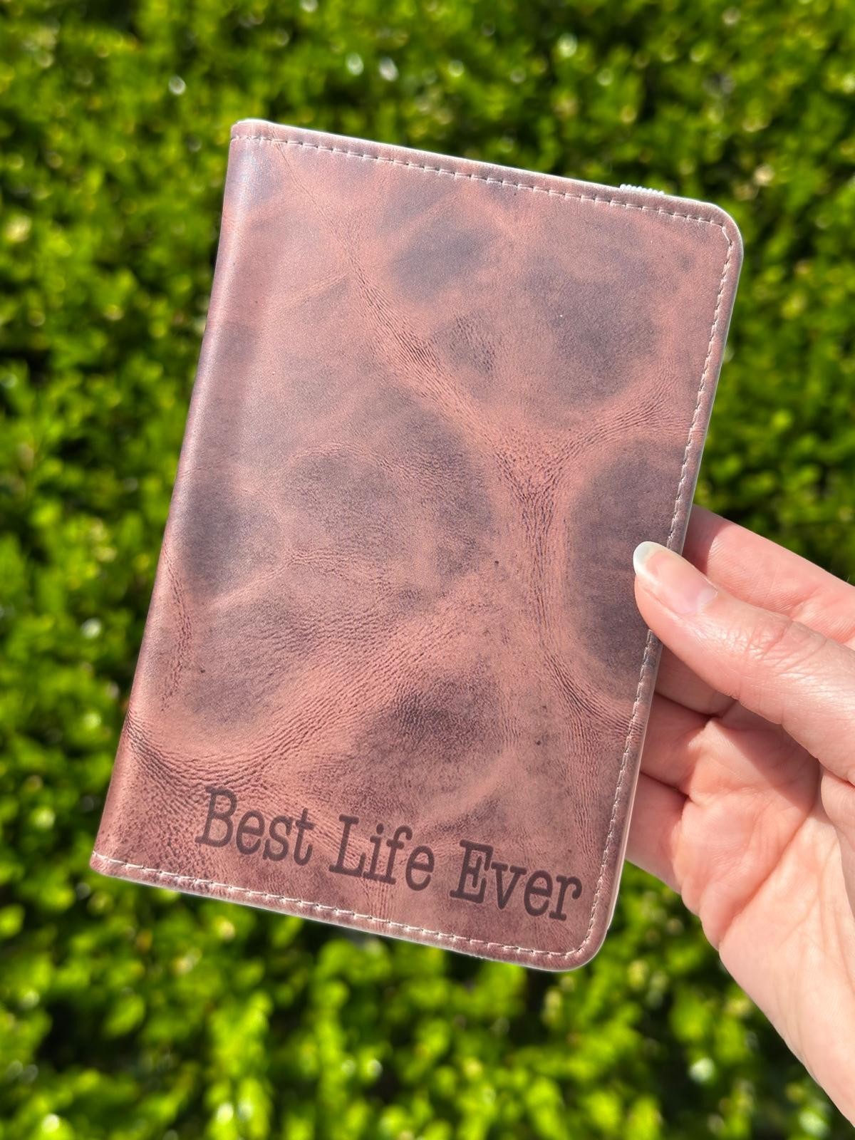 JW Mini Tract Holder - Best Life Ever - Personalized -leather Look