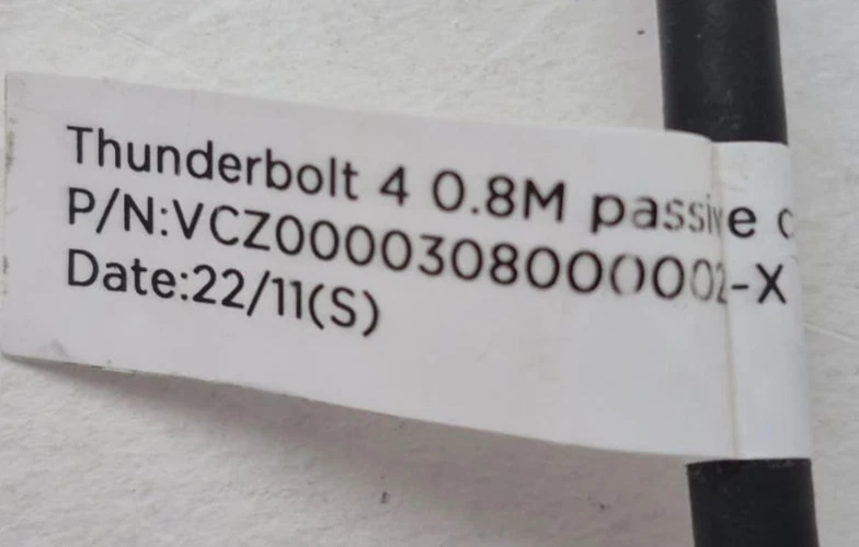 Thunderbolt 4 0.8m Passive Cable P/N VCZ0000308000002-X - Image 2 of 3