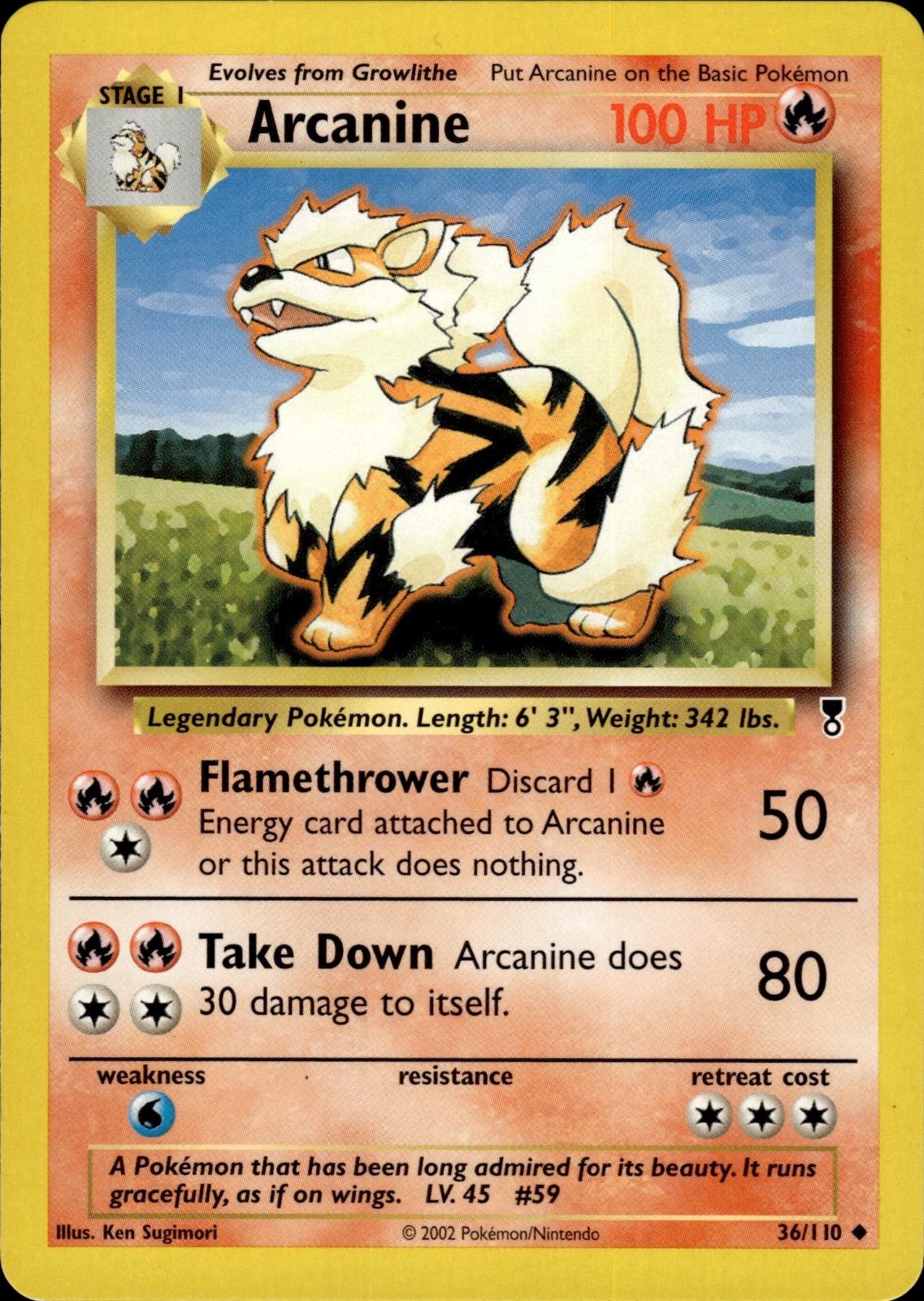 Pokemon Legendary Collection Uncommon Arcanine 36/110 - Near Mint (NM)