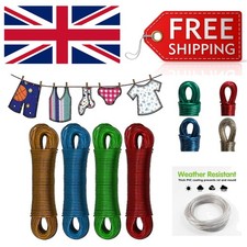 50m Heavy Duty Washing Line Rope with Steel Core - Assorted Colors & Waterproof