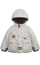 London Fog Boys 4T Khaki Sherpa Lined Hooded Zip Utility Winter Coat