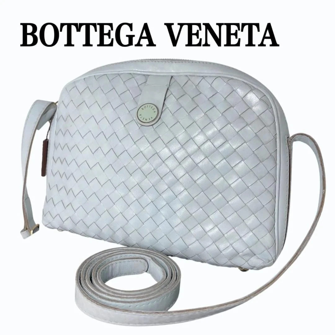 Borsa a tracolla BOTTEGA VENETA pelle intrecciata Italia rara autentica azzurro