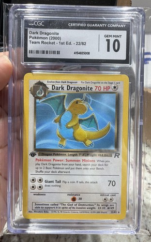 Dark Dragonite (1st Edition) graded CGC 10 for sale on eBay