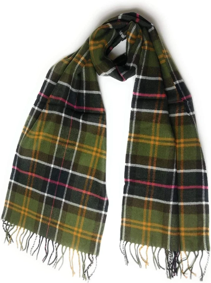 WIGWAM Sage green Check plaid scarf - Scarves for Men Women UK SELLER