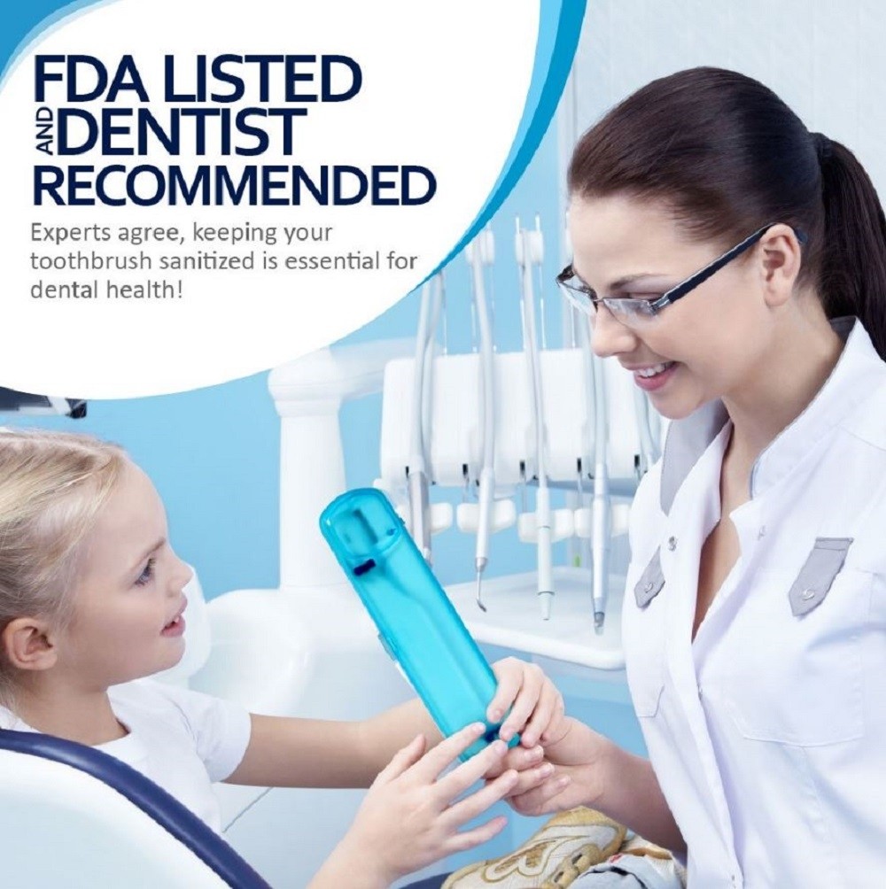 BriteUV Toothbrush Case Sanitizer &ndash; Includes Portable Travel Toothbrush Case &ndash; F