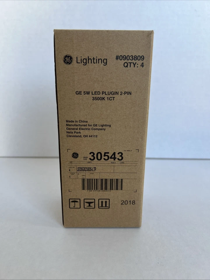 4x GE 5-Watt BrightWhite Bi-Pin LED Replacement for GX23 CFL-545 Lumens / 3500K - Image 4 of 4