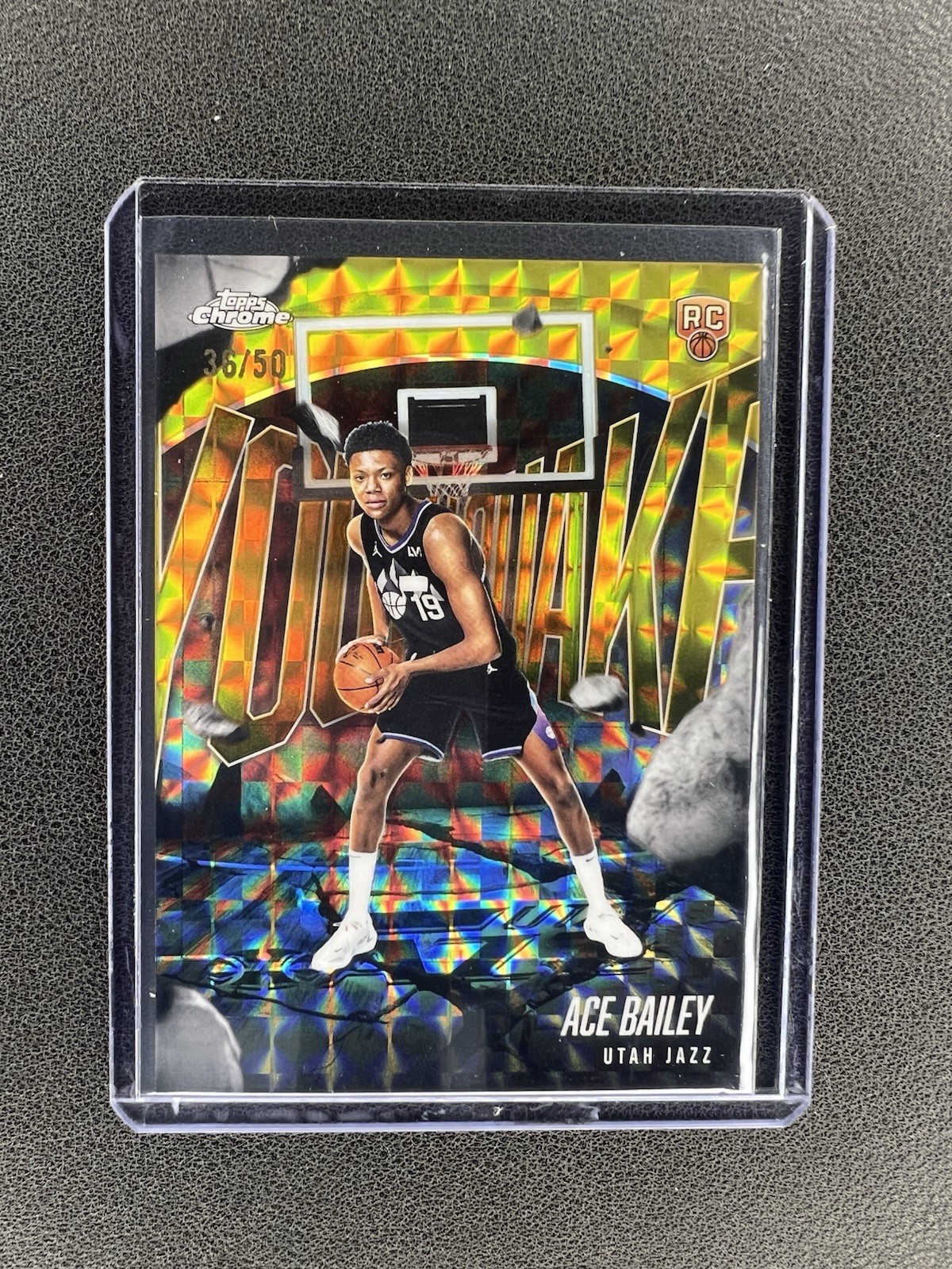 2025-26 Topps Chrome Ace Bailey Youthquake Gold Geometric /50 Rookie Jazz