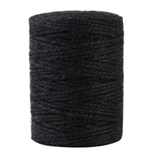328 Feet 3mm Thick Black Natural Jute Twine, Garden Twine Heavy Duty Industri...