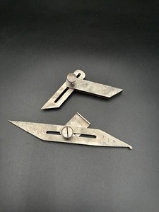 Two Vintage Bevel Square Angle Measure Protractor Machinist Tool USA