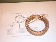 Strickring mit 24 Haken & Stricknadel Schichtholz Strickstab Strickliesel 