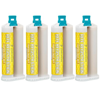 4 X 50ML VPS Bite Registration Material SUPER FAST Unflavored Set Dental PVS